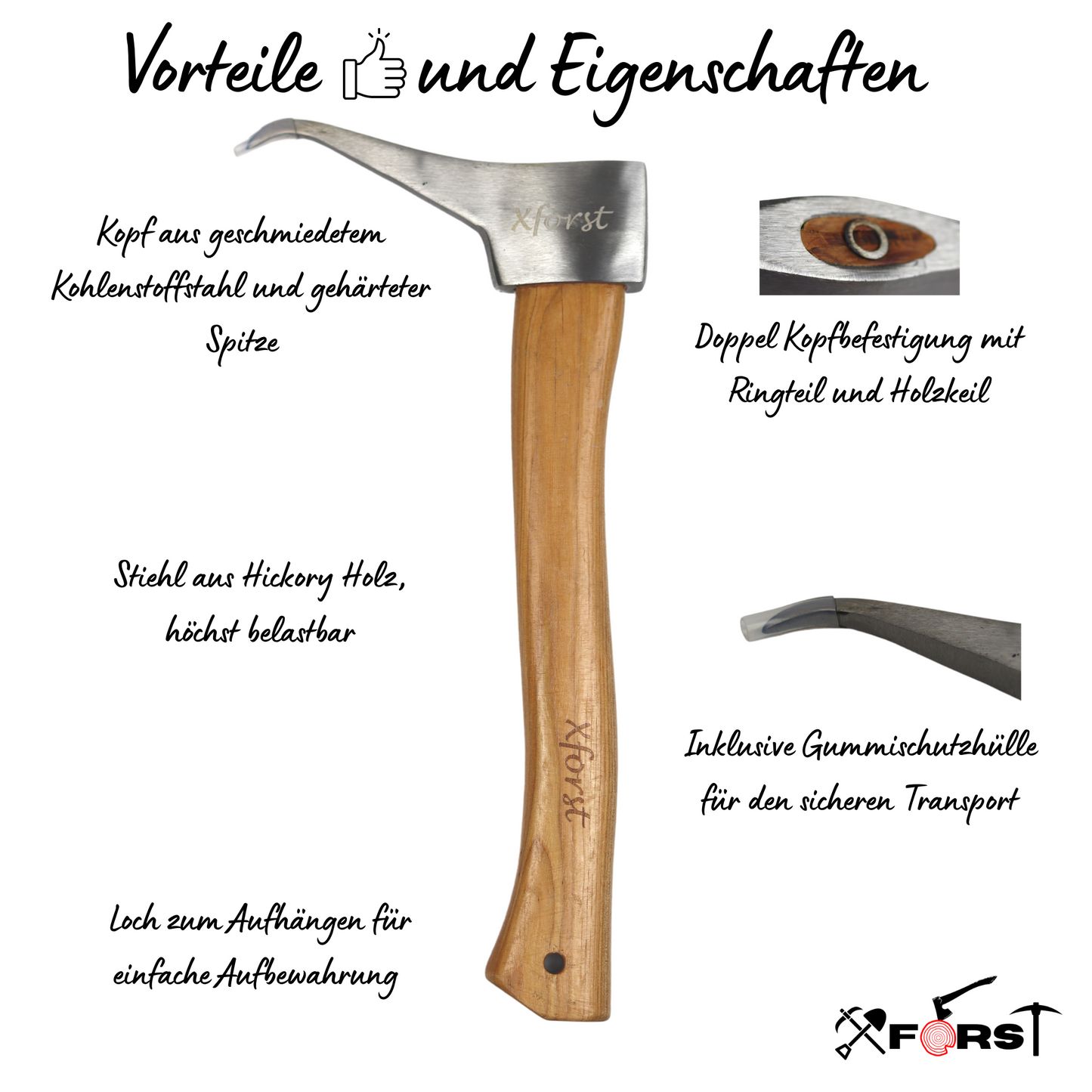Xforst Sapie à Main Sapie à Main avec Support de Ceinture X-P500L et X-P50BX - 73 cm + Petit modèle de 38 cm