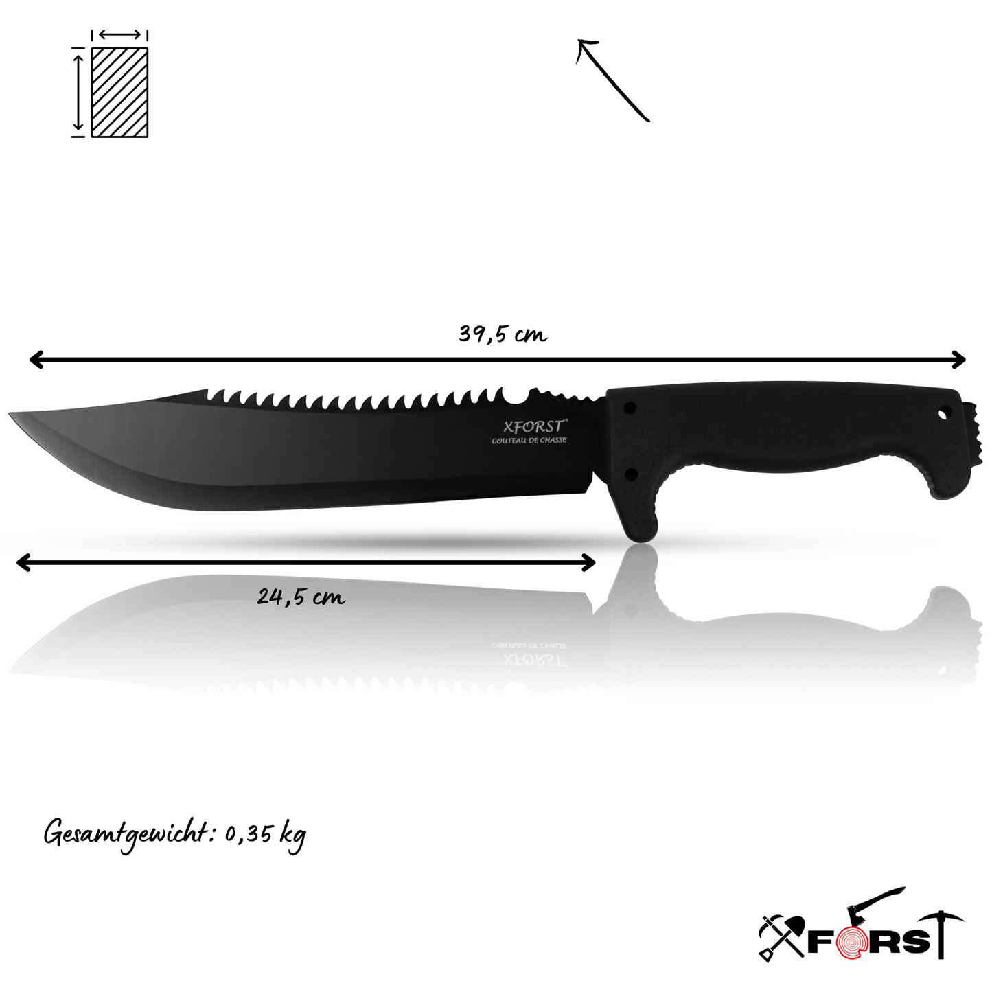 Couteau Xforst Rambo CRB – Grand Couteau de Chasse pour la Survie en Plein Air