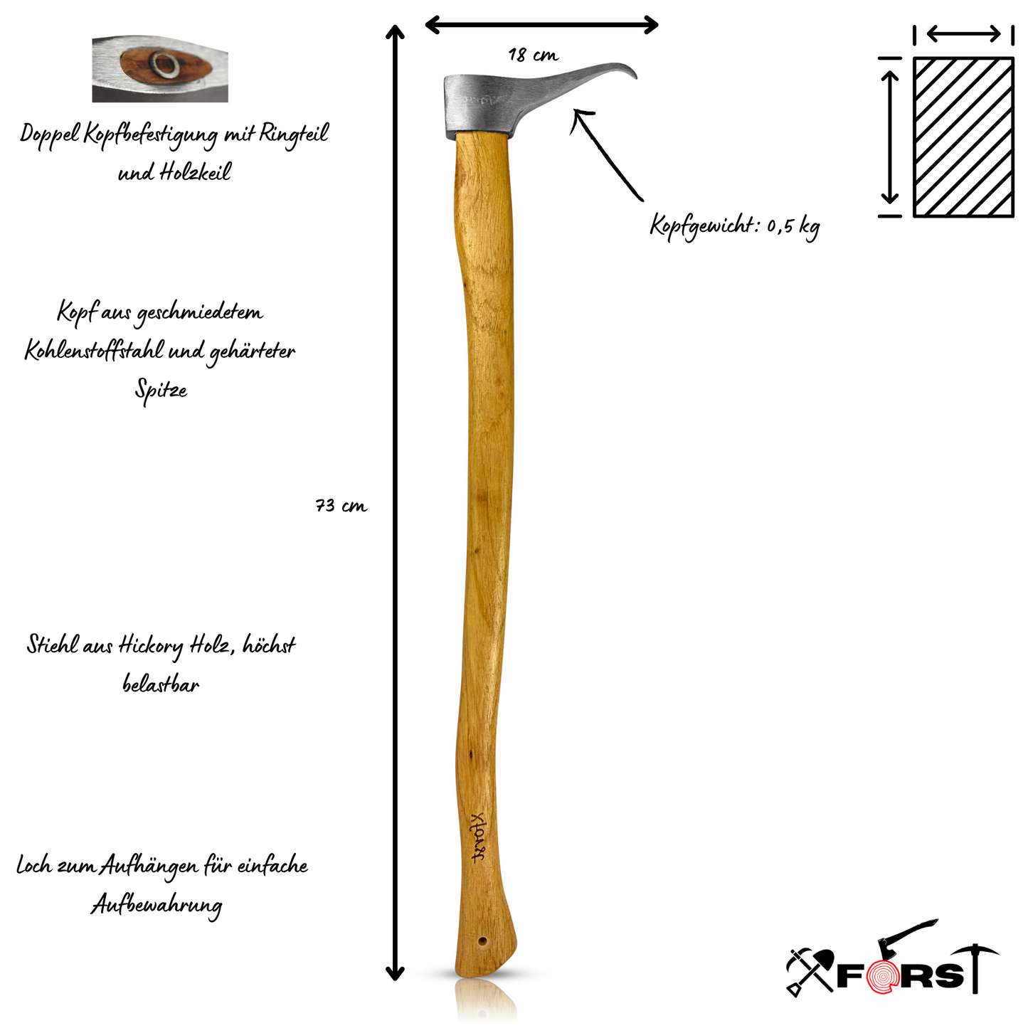 Xforst Sapie à Main Sapie à Main avec Support de Ceinture X-P500L et X-P50BX - 73 cm + Petit modèle de 38 cm