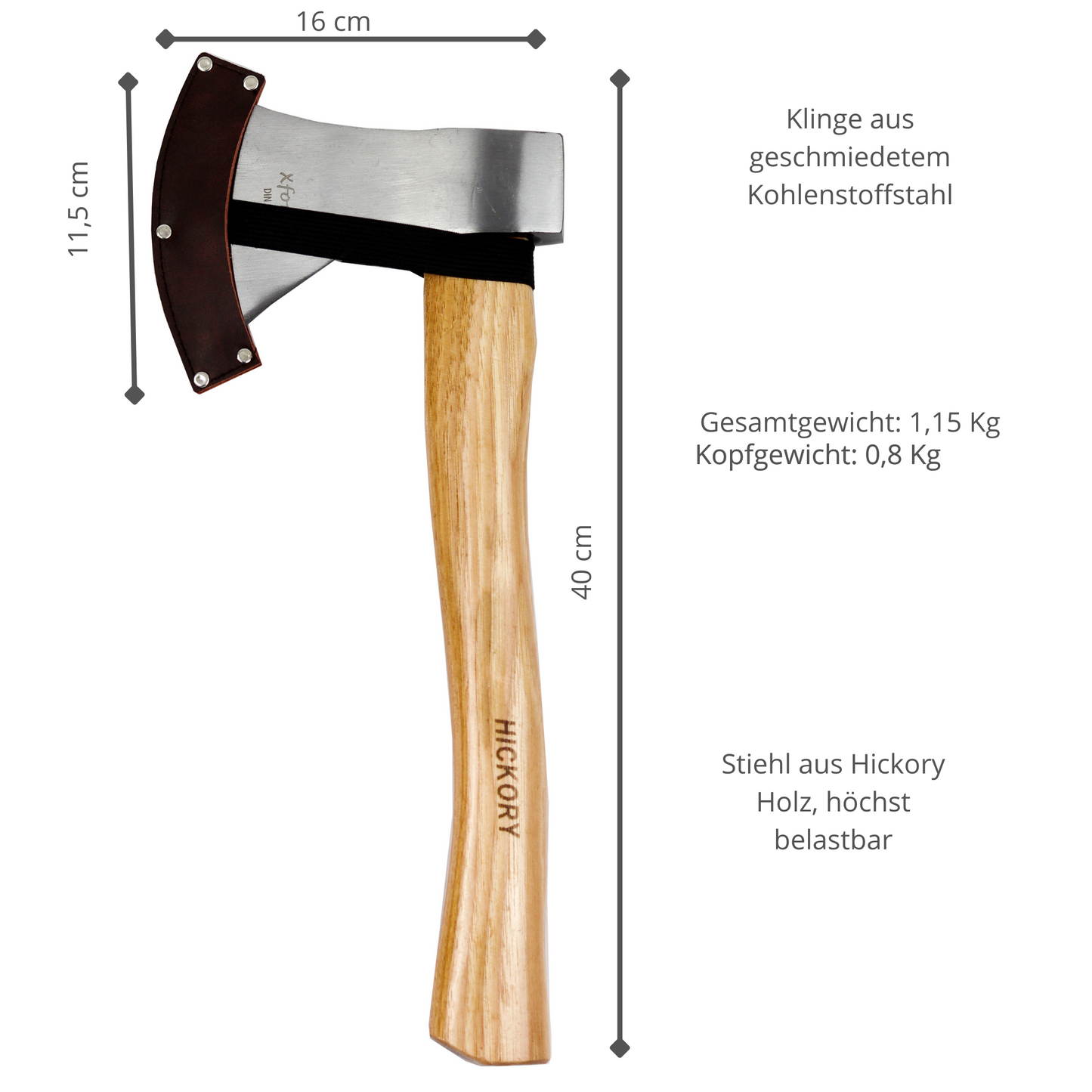 Hache Standard X-UW800 avec Manche en Bois de Hickory, Étui inclus (Copie)